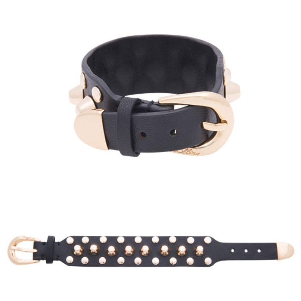 Viollina Another V Rock Star Stud Leather Bracelet - Picture 2 of 7